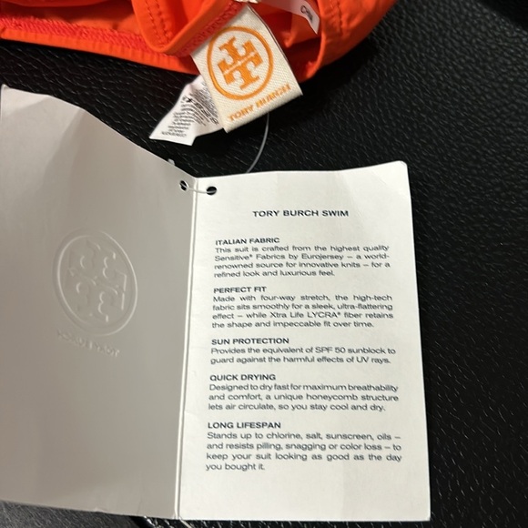 Tory Burch One piece Talisay Swimsuit Poppy Red Open Back Convertible Sz XS NEW - Picture 10 of 10